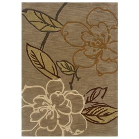 Trio  Space Dyed Beige & Green 8x10, Rug