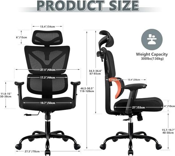 Office Chair Ergonomic Desk Chair, High Back Gaming Chair, Big And Tall Reclining Chair Comfy Home Office Desk Chair Lumbar Support Breathable Mesh Co Office Chair Ergonomic Desk Chair, High Back Gaming Chair, Big And Tall Reclining Chair Comfy Home Office Desk Chair Lumbar Support Breathable Mesh Co