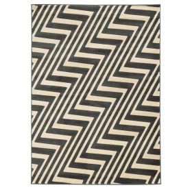 Roma ZigZag Charcoal & Grey 5x7, Rug