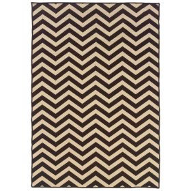 Salonika Reversible Chevron Brown 5x8, Rug