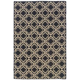 Salonika Reversible Quatrefoil Grey 5x8, Rug