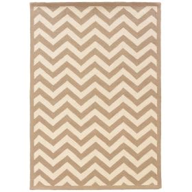 Silhouette Chevron Beige & Ivory 8x10, Rug