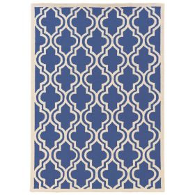 Silhouette Quatrefoil Navy & Ivory 8x10, Rug