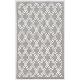 Capri Quatrafoil Grey & Cream 4.4x7.3, Rug