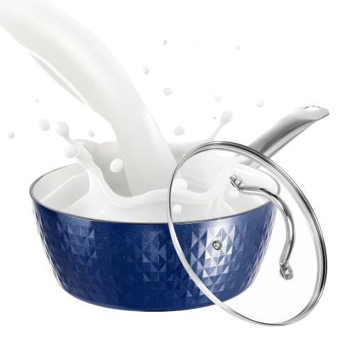 Induction Saucepan with Lid; 18cm/ 1.5L Milk Pan Non Stick Saucepan; Aluminum Ceramic Coating Cooking Pot - PFOA Free with Stainless Steel Handle; Sui Induction Saucepan with Lid; 18cm/ 1.5L Milk Pan Non Stick Saucepan; Aluminum Ceramic Coating Cooking Pot - PFOA Free with Stainless Steel Handle; Sui
