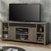 Bridgevine Home Joshua Creek 64 inch TV Stand Console for TVs up to 70 inches, No Assembly Required, Barnwood Finish