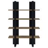 Mystrene Black and Walnut 4-Shelf Bookcase