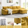[VIDEO provided][New]118*55" Modern L-shaped Chenille Cloud Sofa with Double Seat Cushions,5-seat Upholstered Indoor Furniture,Sleeper Sofa Couch with