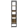 Mystrene Black and Walnut 4-Shelf Bookcase