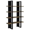 Mystrene Black and Walnut 4-Shelf Bookcase