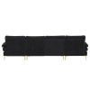 U-Shaped 4-Seat Indoor Modular Sofa Black