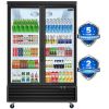 ORIKOOL Glass Door Merchandiser Refrigerator 44.7 Cu.ft Swing Door Commercial Display Refrigerators Merchandising Refrigeration