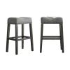 CoCo Upholstered Backless Saddle Seat Bar Stools 29" height Set of 2, Gray