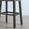 CoCo Upholstered Backless Saddle Seat Bar Stools 29" height Set of 2, Gray