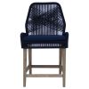 Dark Blue and Weathered Wash Counter Height Stools (Set of 2)