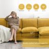 [VIDEO provided][New]118*55" Modern L-shaped Chenille Cloud Sofa with Double Seat Cushions,5-seat Upholstered Indoor Furniture,Sleeper Sofa Couch with