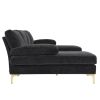 U-Shaped 4-Seat Indoor Modular Sofa Black