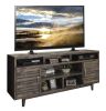 Bridgevine Home Avondale 76 Inch TV Stand Console for TVs up to 90 inches, No Assembly Required, Charcoal-Brown Finish