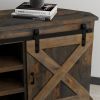 Bridgevine Home Farmhouse 66 inch Corner TV Stand for TVs up to 80 inches, No Assembly Required, Barnwood Finish