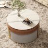 Lift Top Extendable 3 Legs Nesting Coffee Table with Storage 3 Stools Included