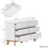 47.24"6-Drawers MDF Storage Cabinet,for Bedroom,Living Room,Dining Room,Hallways,White
