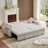 83.47-Inch large size Ivory Fabric 3 in 1 Convertible Sleeper Sofa Bed, for Living Room, Bedroom, Apartment, Office