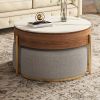 Lift Top Extendable 3 Legs Nesting Coffee Table with Storage 3 Stools Included