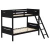 Black Twin/Twin Bunk Bed with Built-in Ladder