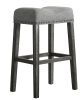 CoCo Upholstered Backless Saddle Seat Bar Stools 29" height Set of 2, Gray
