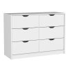 DEPOT E-SHOP Houma 4 Drawer Dresser with 2 Lower Cabinets, Drawer Chest, White