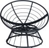 Papasan Wicker Rattan Chair Indoor, 360-Degree Swivel Saucer Chair with Fluffy Cushion,Deep Seating Accent Moon Chair with Solid Twill Fabric,Ideal fo
