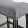 CoCo Upholstered Backless Saddle Seat Bar Stools 29" height Set of 2, Gray