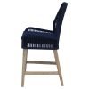 Dark Blue and Weathered Wash Counter Height Stools (Set of 2)