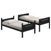 Black Twin/Twin Bunk Bed with Built-in Ladder