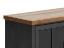 Bridgevine Home Essex 67 inch TV Stand Console for TVs up to 80 inches, No Assembly Required, Black and Whiskey Finish
