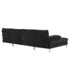 U-Shaped 4-Seat Indoor Modular Sofa Black