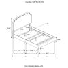 Grey Full Panel Bed with Nailhead Trim