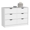 DEPOT E-SHOP Houma 4 Drawer Dresser with 2 Lower Cabinets, Drawer Chest, White