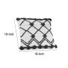 18 Inch Decorative Throw Pillow Cover, Crossed Trellis, White Fabric