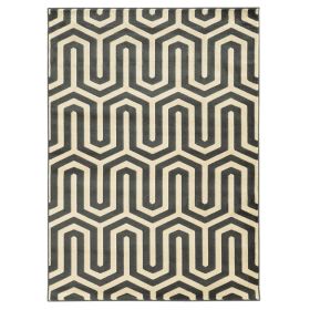 Roma Tangent Charcoal & Grey 8x10, Rug